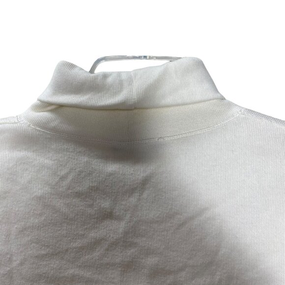 Zara White Turtleneck Sweater Top‎ Loose Fit Long Sleeves Minimalist Medium - Picture 10 of 16